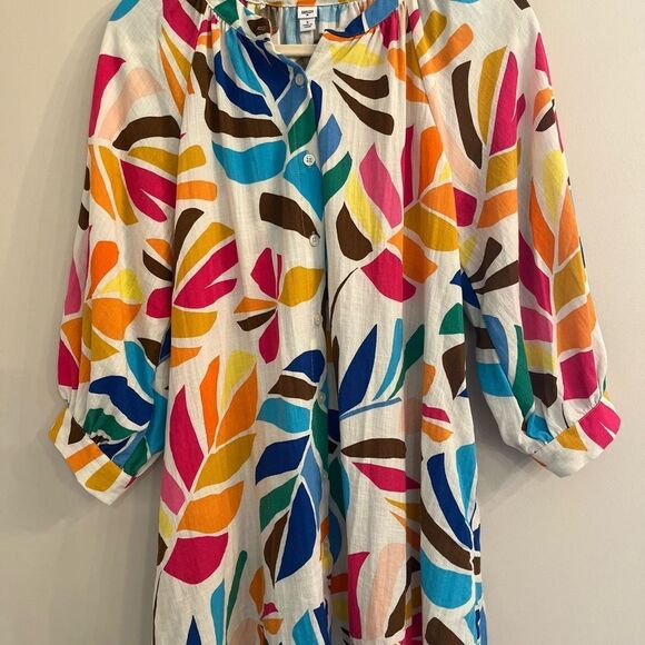 Tabitha Brown Colorful Leaf Print Dress - Picture 2 of 8